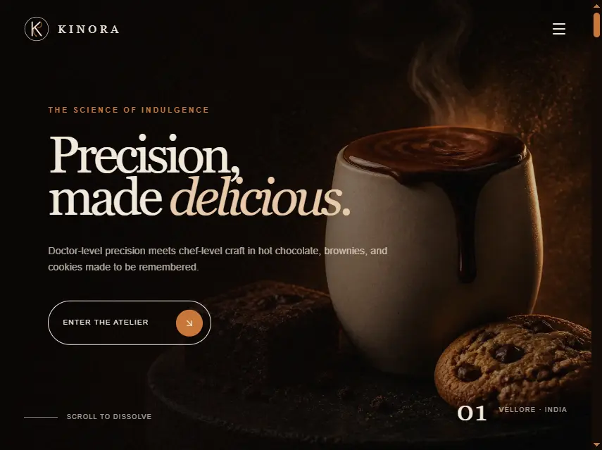 Kinora: premium food brand website